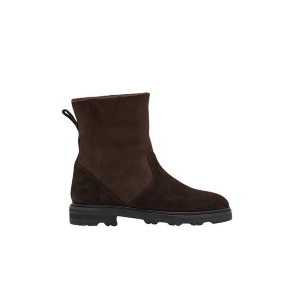 Manolo Blahnik Tomosa Suede Cozy Ankle Boots in Dark Brown 36